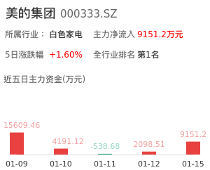美的集团主力资金流向