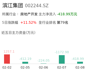 滨江集团主力资金流向