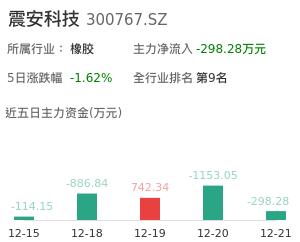 震安科技主力资金流向